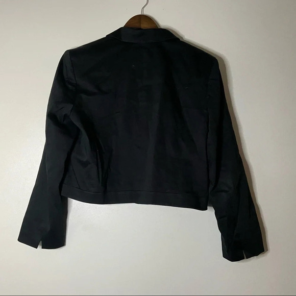 Vintage Blazer Cotton Blend Button Up Jacket Cropped Office Work Size 12P - Picture 6 of 7